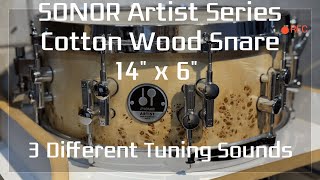 Sonor Artist Series Cottonwood Snare Drum 14