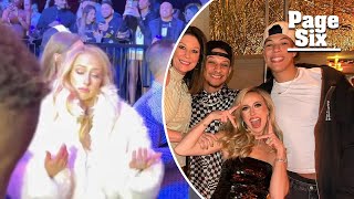 Brittany Mahomes shrugs off Jackson Mahomes as he’s denied entry to VIP section of Super Bowl party