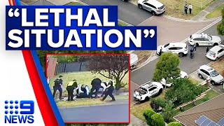 Police shoot man allegedly wielding hammer in Melbourne home | 9 News Australia