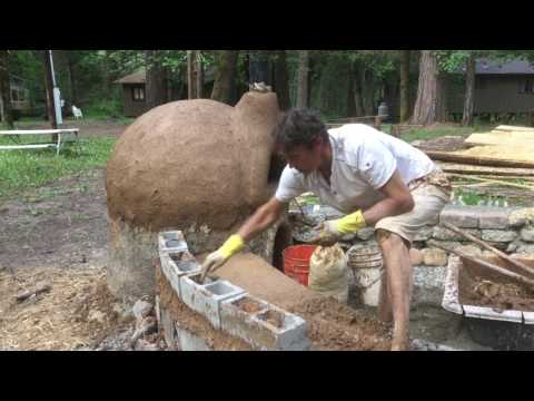 Building a cob bench base Building a cob bench base