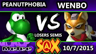 S@X 118 - Peanutphobia (Yoshi) Vs. Wenbobular (Fox) SSBM Losers Semis - Smash Melee