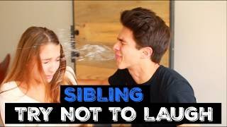 SIBLINGS TRY NOT TO LAUGH CHALLENGE | Brent Rivera