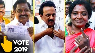 வரிசையில் நின்ற முதல்வர்  | EPS, Stalin \u0026 Tamilisai Casted their Votes | Lok Sabha Elections 2019