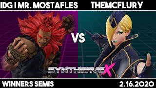 IDG | Mr. Mostafles (Akuma) vs TheMcFlury (Falke) | SFV Winners Semis | Synthwave X #20