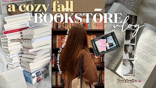 cozy bookstore vlog 🍂🧸☕️ spend the day book shopping with me at barnes & noble + book haul!