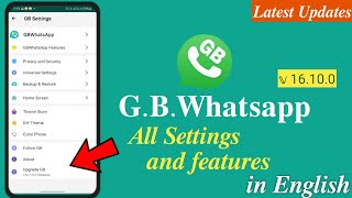 Latest GBWhatsapp update features and settings in english ||