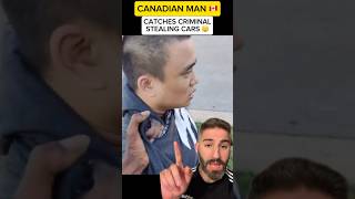 Canadian man catches a criminal trying to steal cars in Brampton 😳 #fyp #canada #viral #crime