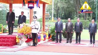 សម្ដេចក្រឡាហោម ស ខេង អញ្ជើញអមដំណើរសម្តេចវិបុលសេនាភក្តី សាយ ឈុំ ទទួលបដិសណ្ឋារកិច្ច ប្រធានាធិបតី