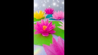 Lotus. How to make paper flowers. #shorts#papercraft #paperflower#lotusflower