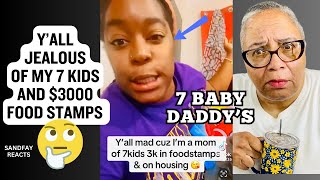 Woman With 7 Kids By 7 Different Men Brags About Her $3000 A Month Food Stamps! Y'all Are Jealous!