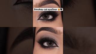 Smokey cat  eye makeup tutorial for beginners 🎀#youtubeshort #viralshort #eyemakeup #trendingshorts