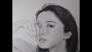 鉛筆画　上白石萌音　完成までのタイムラプス/Pencil Drawing