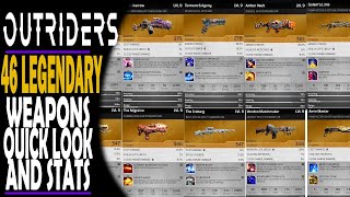 OUTRIDERS - 46 LEGENDARY WEAPONS AND THEIR ABILITIES - FROM SIDE ARMS TO SHOTGUNS AND SNIPERS!!