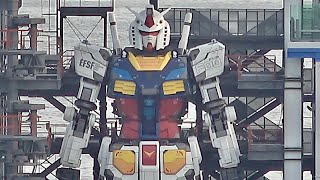 動く実物大ガンダム完成⁉️横浜GUNDAM立像の静止状態を超望遠で!!! RX-78 F00 スタンバイ。港の見える丘公園から4K撮影。BGM入り動画。