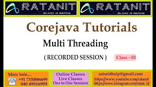 Core Java Tutorials || Multi Threading || by Mr.Ratan || class-03