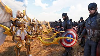 12 Angel vs 2,000,000 Captain America | Ultimate Epic Battle Simulator 2 | UEBS 2