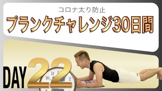 ２２日目プランク３分家で運動続けましょう、プランクチャレンジ30日間、ダイエット、代謝アップ、足痩せ、お腹引締め