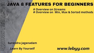 Streams || Min, Max & Sorted methods | Overview on Stream | Java 8 features for Beginners