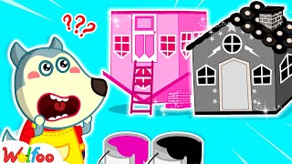 บ้านกลับด้านสีดำกับสีชมพู - Black vs Pink Reverse Houses 📺 สุดยอดการ์ตูนเด็ก | เรียนรู้นิสัยที่ดี