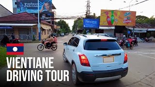 Vientiane Driving Tour | New Beung That Luang Road to Lao-German College Intersection | Laos