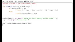 python program to calculate weekly wages