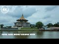 [4K] Kuching Walking Tour- Darul Hana Bridge/Sarawak River