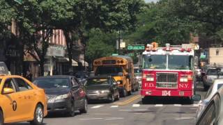 FDNY Tiller Ladder 104 Responding into a 2nd Alarm