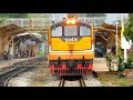 srt. ดูรถไฟหลากหลายขบวนรถ ขบวนต่าง ๆ ยามเย็นที่สถานีรถไฟสุราษฎร์ธานี suratthani railway station