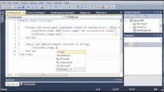 Visual Basic Tutorial - 156 - Game Part 12 Creating The Event Log