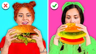 GIANT GUMMY FOOD VS REAL FOOD CHALLENGE || Funny Food Challenges by 123 GO! GOLD
