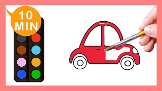 《汽車 Car》認識顏色Coloring for kids｜Painting｜Coloring｜Drawing｜Art｜【畫畫魔法】YOYO點點名S23｜著色畫兒童節目