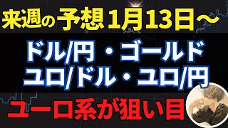 【FX先出し予想】1月13日〜【ドル円・ゴールド・ユロドル・ユロ円】～トレードシナリオ【投資家プロジェクト億り人さとし】