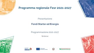 Webinar di presentazione dei fondi Starter ed Energia (Fondo multiscopo)