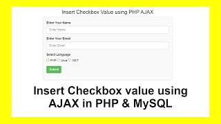 Insert Checkbox value using AJAX in PHP with Source Code