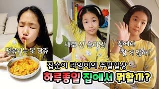 집순이 라임이의 주말일상! 떡볶이먹고 슬라임하고 춤연습까지하면 하루가 짧아요 롤롤라임팸 가족일상브이로그