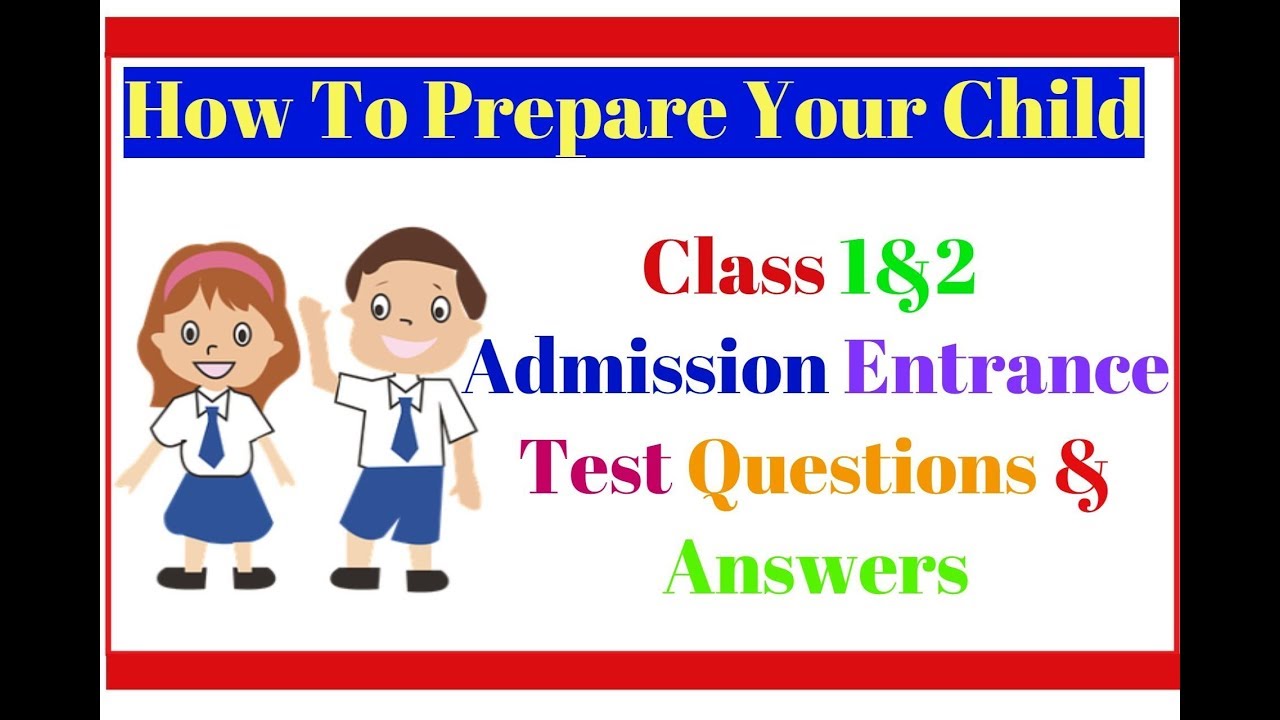 ENGLISH SUBJECT:Class 1&2 Admission Entrance Test Questions & Answers ...