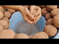 ASMR || Beautifully arranged Reddirt balls dusty crumbling 🤤 and creamy dipping 🤤❤️ in water 💦