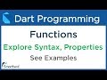 Dart Functions or Methods. Syntax and Properties. Dart Programming for Flutter #6.1