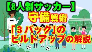 「3バックのビルドアップ」【8人制サッカー】わかりやすい！