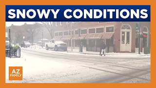Dangerous road conditions amid winter storm in Flagstaff area
