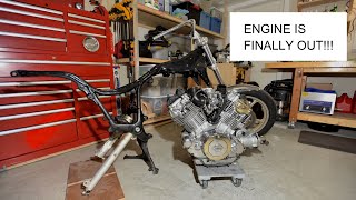 Engine Removal - Yamaha Virago 1000 Restoration Video 3