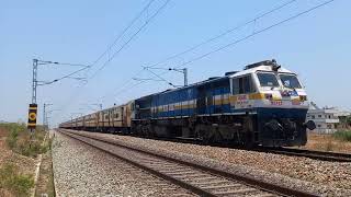 SSS Hubballi (UBL) - Sindhanur (SNNR) Passenger Special glides past through Koppal.