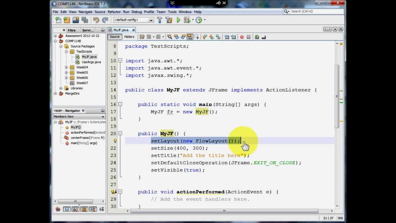 Java Gui Creating A Window Youtube