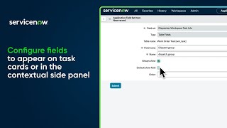 Dispatcher Workspace | Configure fields
