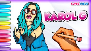 COMO DIBUJAR A KAROL G (LA BICHOTA) FACIL | How to Draw to Karol G Easy