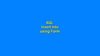 Microsoft Access SQL Insert into using form