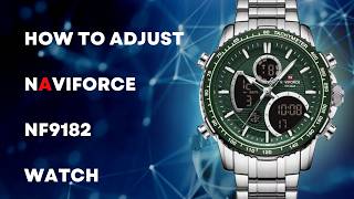 हिन्दी Unboxing \u0026 Review: NAVIFORCE NF 9182 Digital-Analog Watch Features, Setup \u0026 Setting Explained