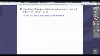 Rolles' Theorem and Mean Value Theorem - Section 3.2