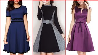 Classy Stylish And Beautiful ALine /Skater /Midi Dress Design For Stylish Girls