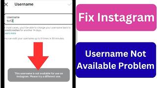 How To Fix Instagram Username Not Available | Username Not Available Instagram Problem